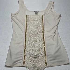 Cache cami cream color gold chain size small lightly used